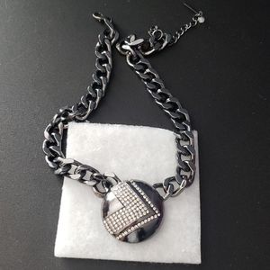 Steve Madden Gun Metal Pendant Necklace